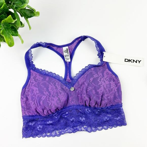Dkny Other - DKNY 735233 Signature Lace T Back No Wire Soft Cup Bralette Size Small